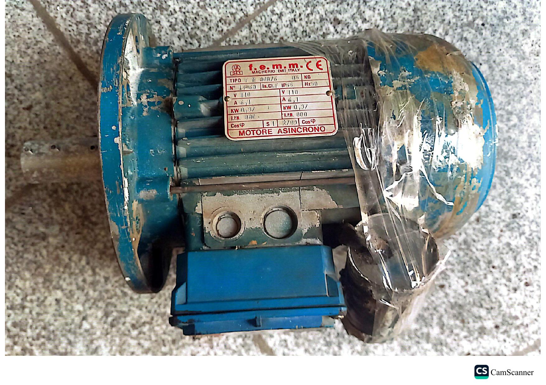 الکتروموتور FEMM مدل FM 80B/6 و پلاک مشخصات